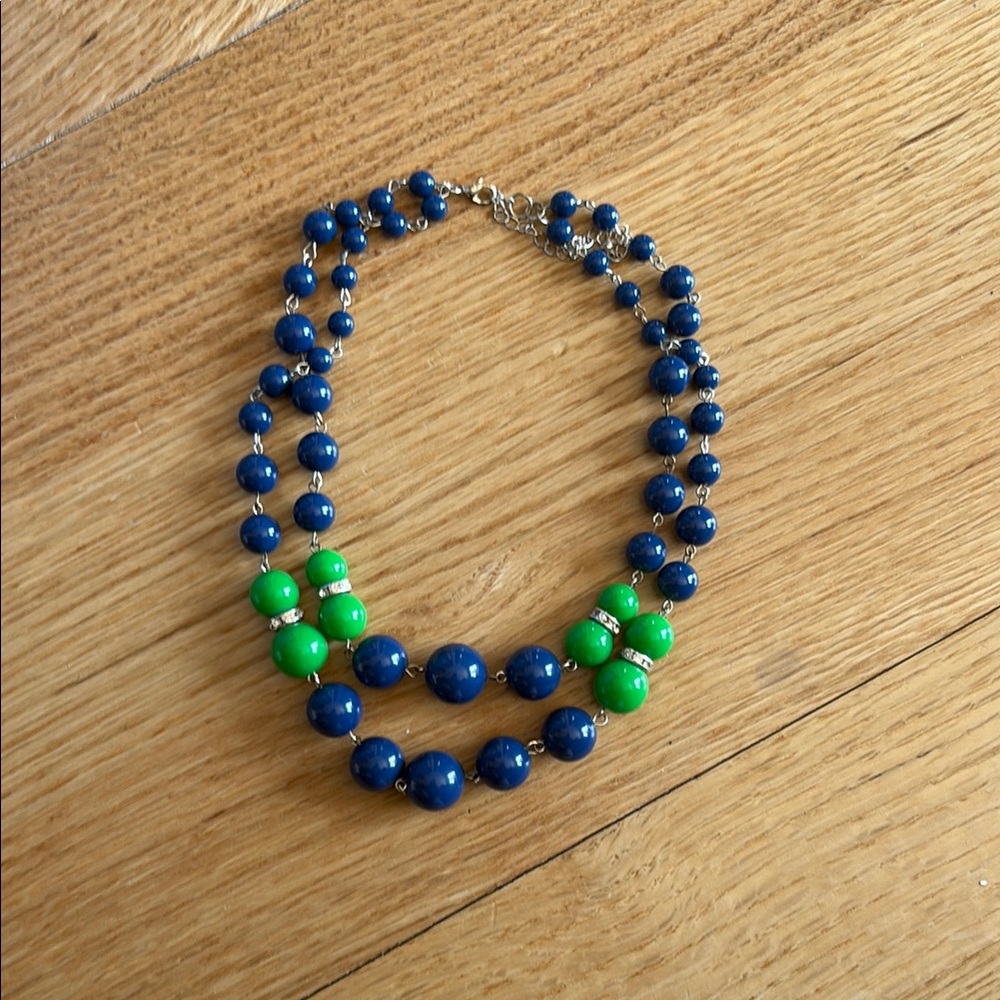 Blue and Green Beaded Necklace